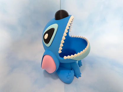 Blue monster Popcorn Bowl 3D printed: Funny Movie Night Snack Holder Cute Kitchen Decor Gift