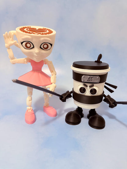 Cappuccina Ballerina 3D Printed figure Brainrot Italian memes Desk Toy coffee Cup Figurine Gift for  coffee lovers and Meme Tiktok Fans
