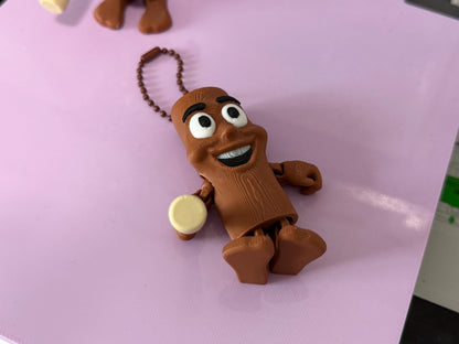 Mini Tung Tung Tung Sahur Keychain I Piccoli Brainrot Figurines Toy 3D Printed Viral Meme Figure TikTok Trend Collectible Funny Gift GAG