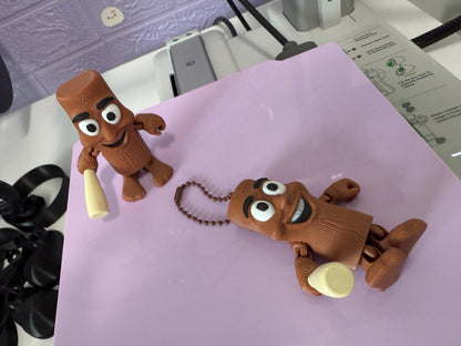 Mini Tung Tung Tung Sahur Keychain I Piccoli Brainrot Figurines Toy 3D Printed Viral Meme Figure TikTok Trend Collectible Funny Gift GAG