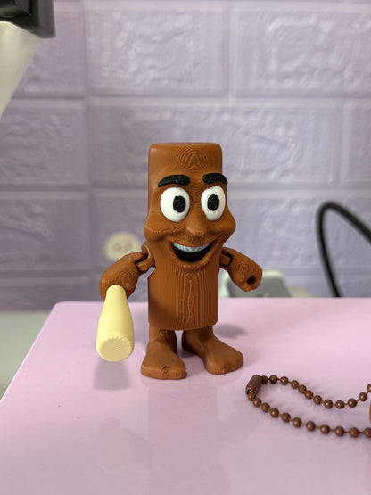 Mini Tung Tung Tung Sahur Keychain I Piccoli Brainrot Figurines Toy 3D Printed Viral Meme Figure TikTok Trend Collectibl