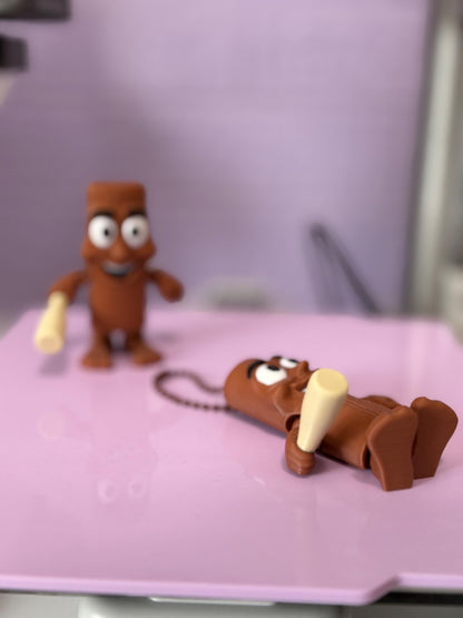 Mini Tung Tung Tung Sahur Keychain I Piccoli Brainrot Figurines Toy 3D Printed Viral Meme Figure TikTok Trend Collectible Funny Gift GAG