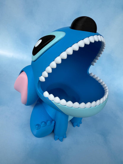 Blue monster Popcorn Bowl 3D printed: Funny Movie Night Snack Holder Cute Kitchen Decor Gift