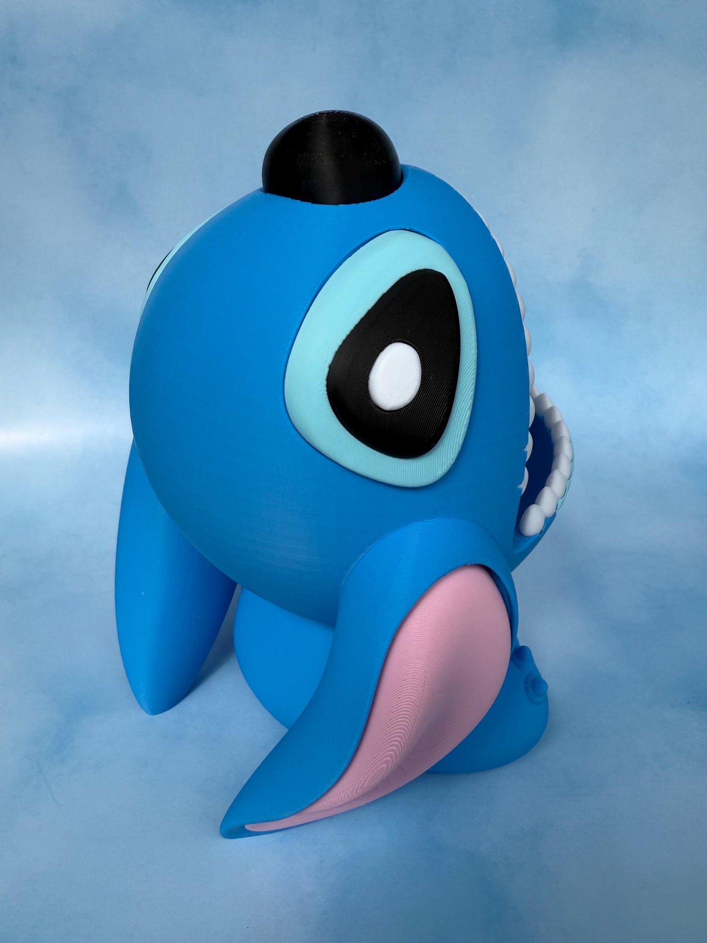 Blue monster Popcorn Bowl 3D printed: Funny Movie Night Snack Holder Cute Kitchen Decor Gift