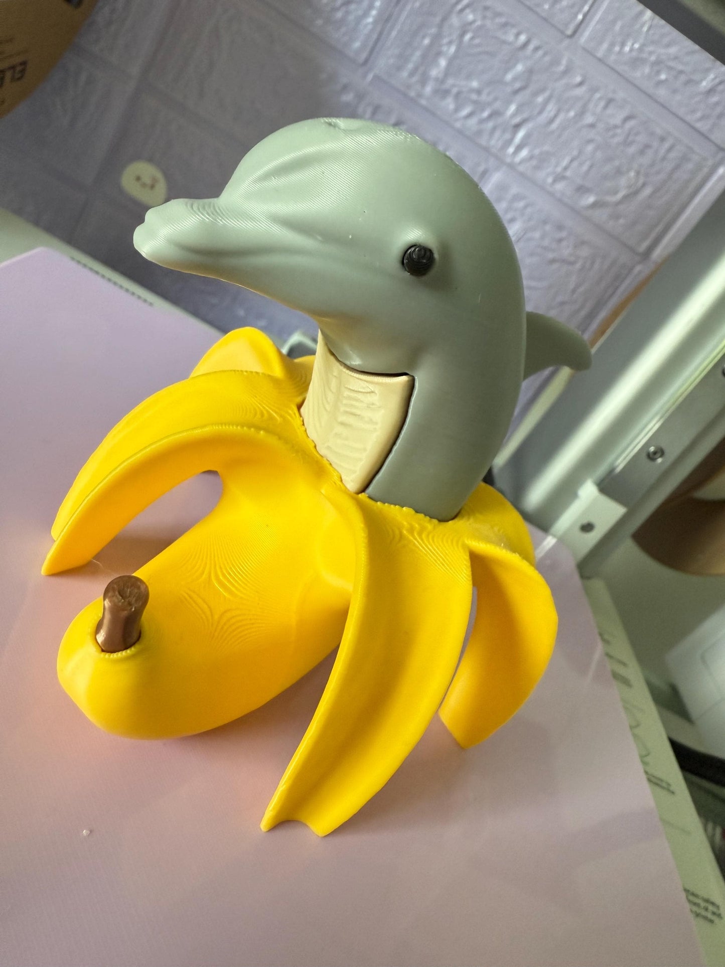 Bananita Dolfinita 3D Printed Italian Brainrot Meme Viral Figure Funny Animal Toy Viral Meme Figure TikTok Trend