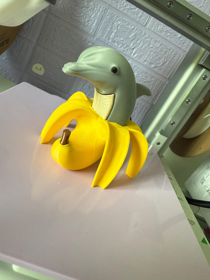 Bananita Dolfinita 3D Printed Italian Brainrot Meme Viral Figure Funny Animal Toy Viral Meme Figure TikTok Trend