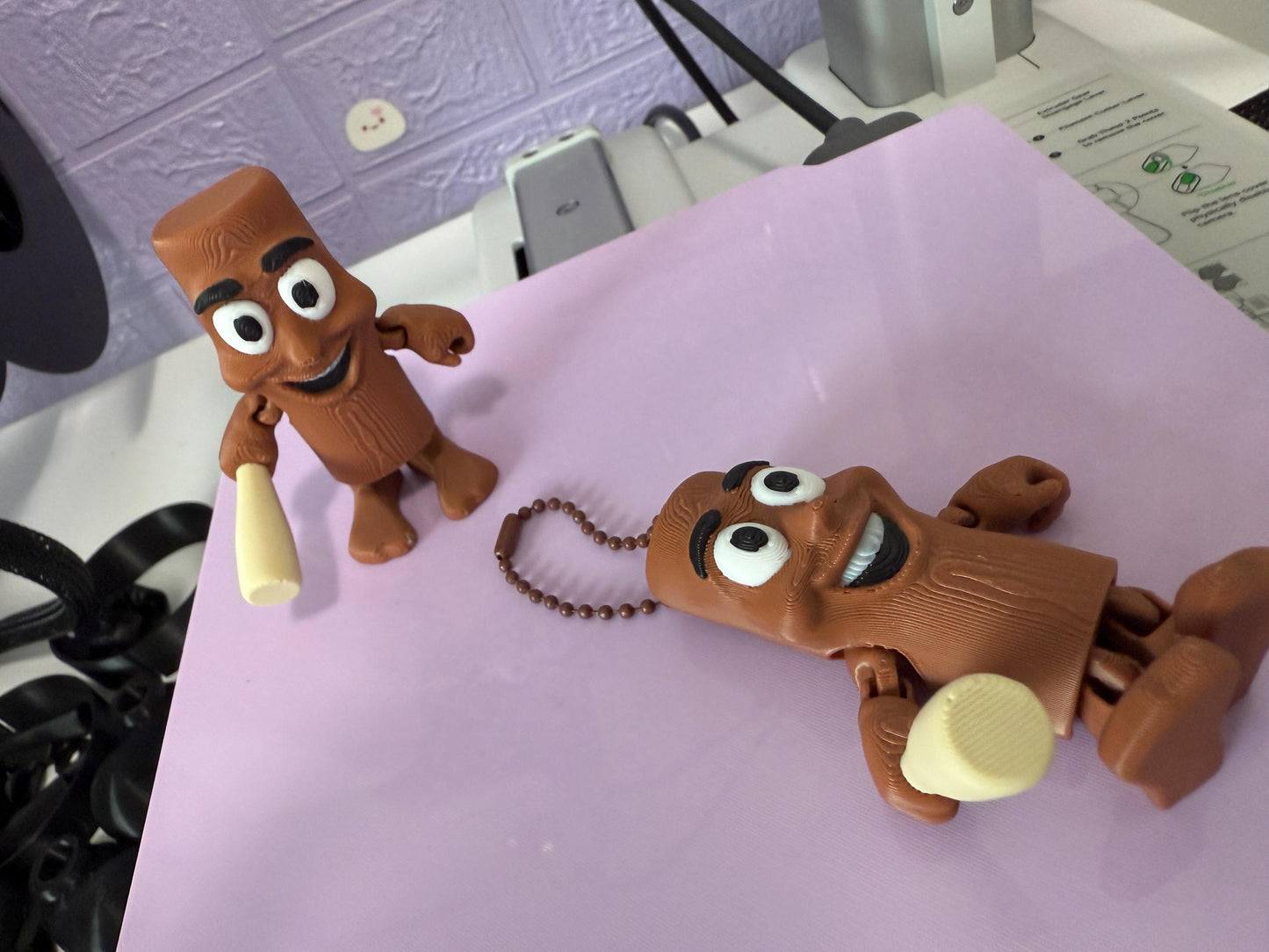 Mini Tung Tung Tung Sahur Keychain I Piccoli Brainrot Figurines Toy 3D Printed Viral Meme Figure TikTok Trend Collectible Funny Gift GAG