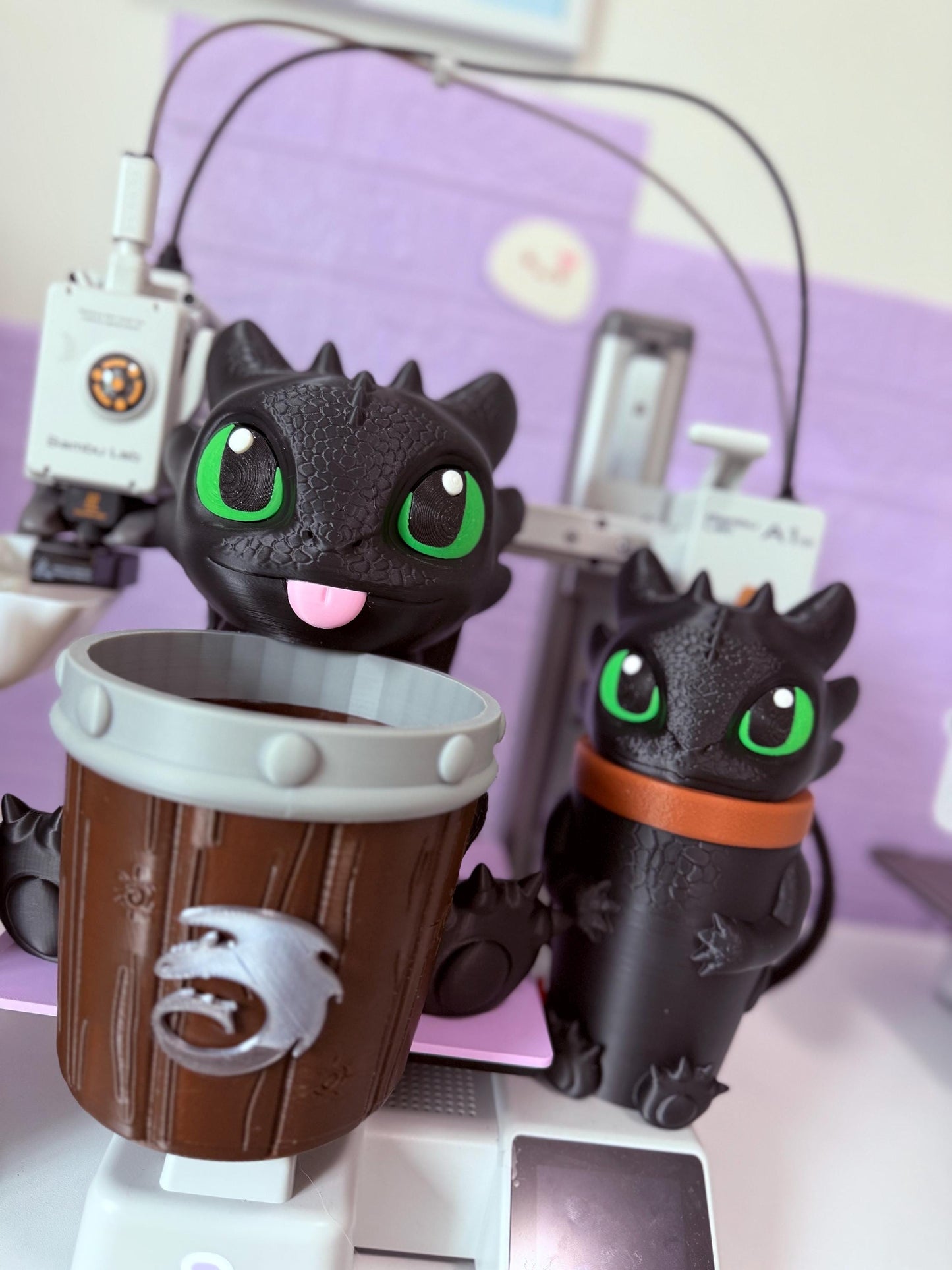 Chimuelo Tumbler and Popcorn Bucket Set 3D Printed Inspired Drinkware Snack Bowl Kitchen Decor train your Dragon lovers gift GAG kids