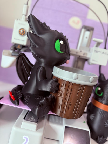 Chimuelo Tumbler and Popcorn Bucket Set 3D Printed Inspired Drinkware Snack Bowl Kitchen Decor train your Dragon lovers gift GAG kids