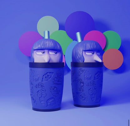 Custom inside out tumblers 3D Printed Colorful drinkware funny gifts Cute School Supply Gift for Gamers teens and Students emotions art fan