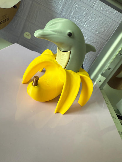 Bananita Dolfinita 3D Printed Italian Brainrot Meme Viral Figure Funny Animal Toy Viral Meme Figure TikTok Trend