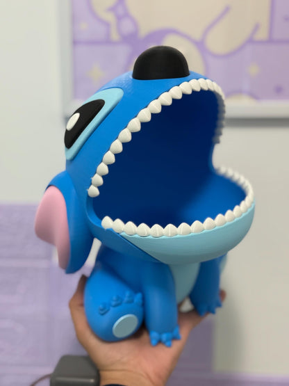Blue monster Popcorn Bowl 3D printed: Funny Movie Night Snack Holder Cute Kitchen Decor Gift