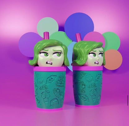 Custom inside out tumblers 3D Printed Colorful drinkware funny gifts Cute School Supply Gift for Gamers teens and Students emotions art fan