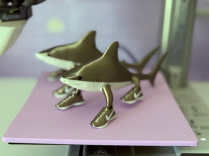 Tralalero Tralala Shark Gold Toy 3D Printed Viral Meme Figure Trend Collectible Funny Gift for Shark and Sneaker Meme Italian Brainrot