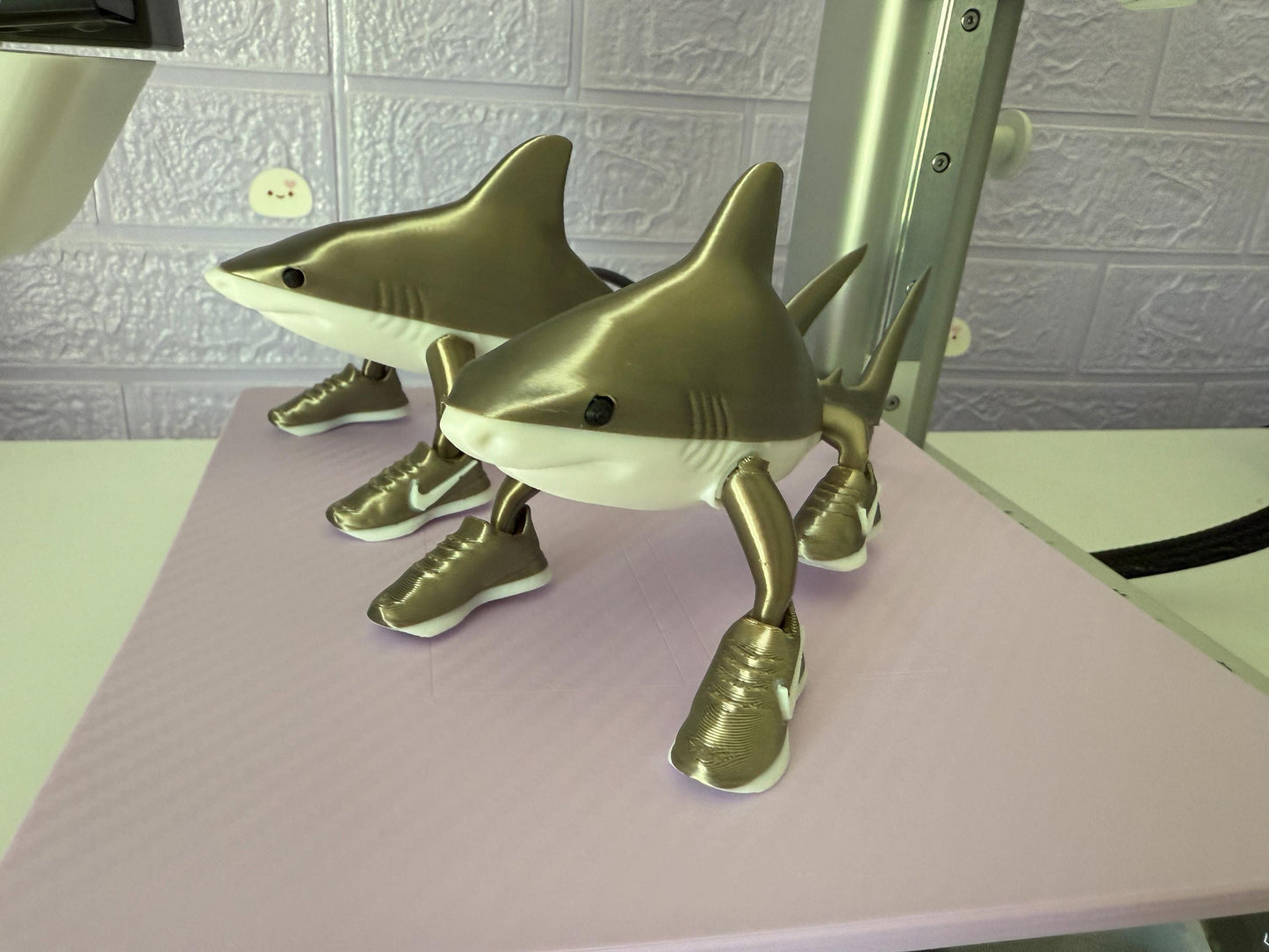Tralalero Tralala Shark Gold Toy 3D Printed Viral Meme Figure Trend Collectible Funny Gift for Shark and Sneaker Meme Italian Brainrot