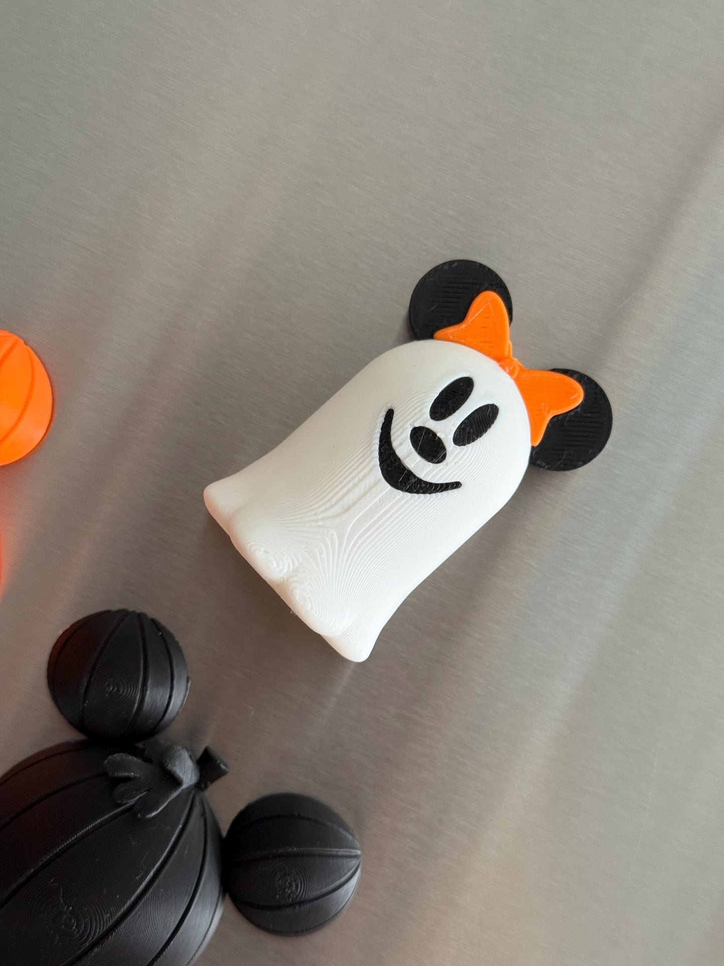 Halloween Mickey Mouse Fridge Magnets: Ghost & Pumpkin Ears, Spooky Decor