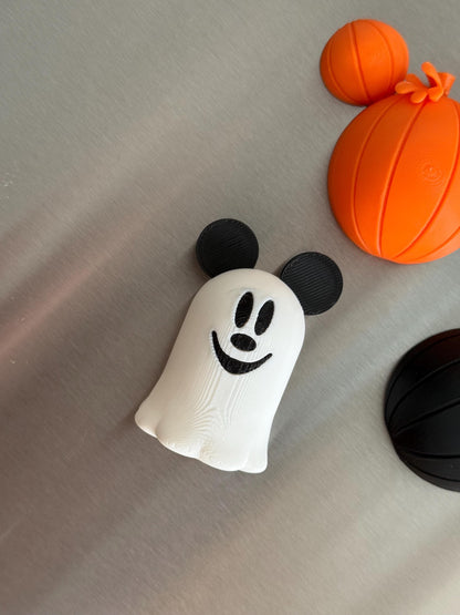 Halloween Mickey Mouse Fridge Magnets: Ghost & Pumpkin Ears, Spooky Decor
