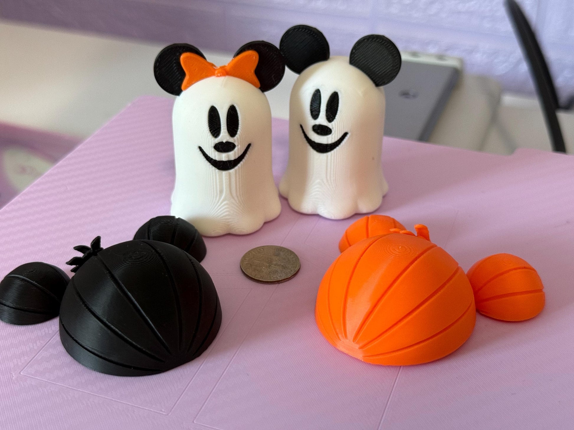 Halloween Mickey Mouse Fridge Magnets: Ghost & Pumpkin Ears, Spooky Decor