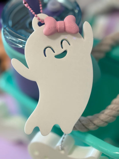 3D Printed Ghost Tag: Halloween Basket Charm, Backpack Accessory for kids and Halloween stuffer