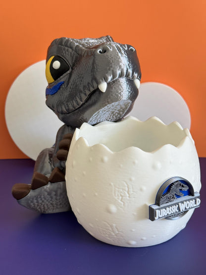 Velociraptor pop corn bucket dinosaur 3D Printed set Dino T-Rex drinkware funny gifts Cute School Supplies teens back to school Blue Rex