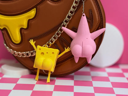 Funny 3D Printed Butt Keychain: Sea Sponge and Star - Meme Gift