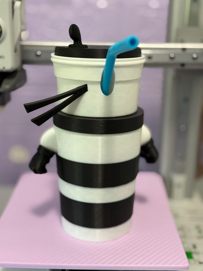 Cappuccino Assassino tumbler 3D Printed figure Brainrot Italian memes Desk Toy coffee Cup Gift for Killer Cappucchino and Meme Tiktok Fans