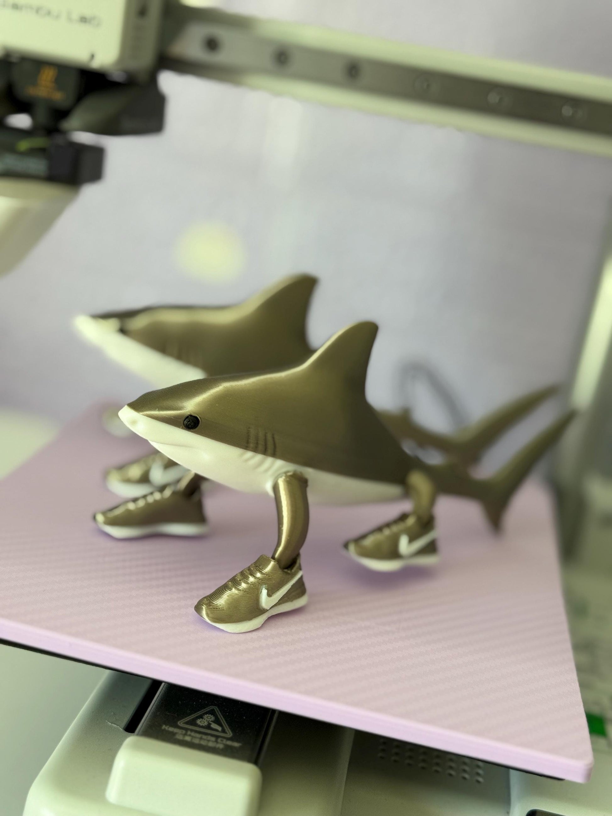 Tralalero Tralala Shark Gold Toy 3D Printed Viral Meme Figure Trend Collectible Funny Gift for Shark and Sneaker Meme It