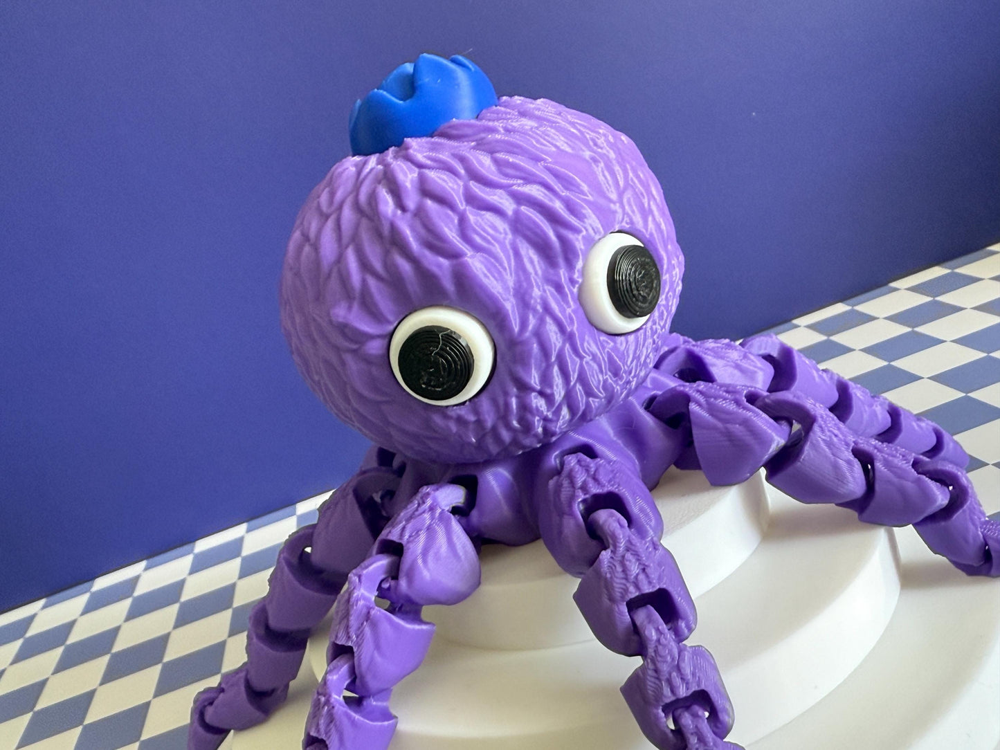 Blueberrini Octopucini: 3D Printed Flexi Octopus - Viral Meme Desk Toy