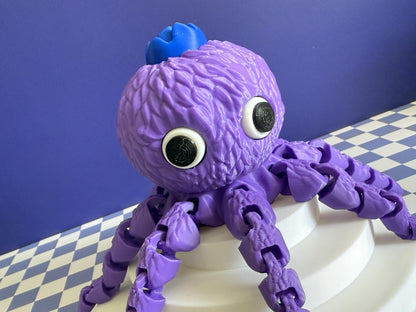Blueberrini Octopucini: 3D Printed Flexi Octopus - Viral Meme Desk Toy