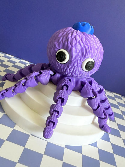 Blueberrini Octopucini: 3D Printed Flexi Octopus - Viral Meme Desk Toy