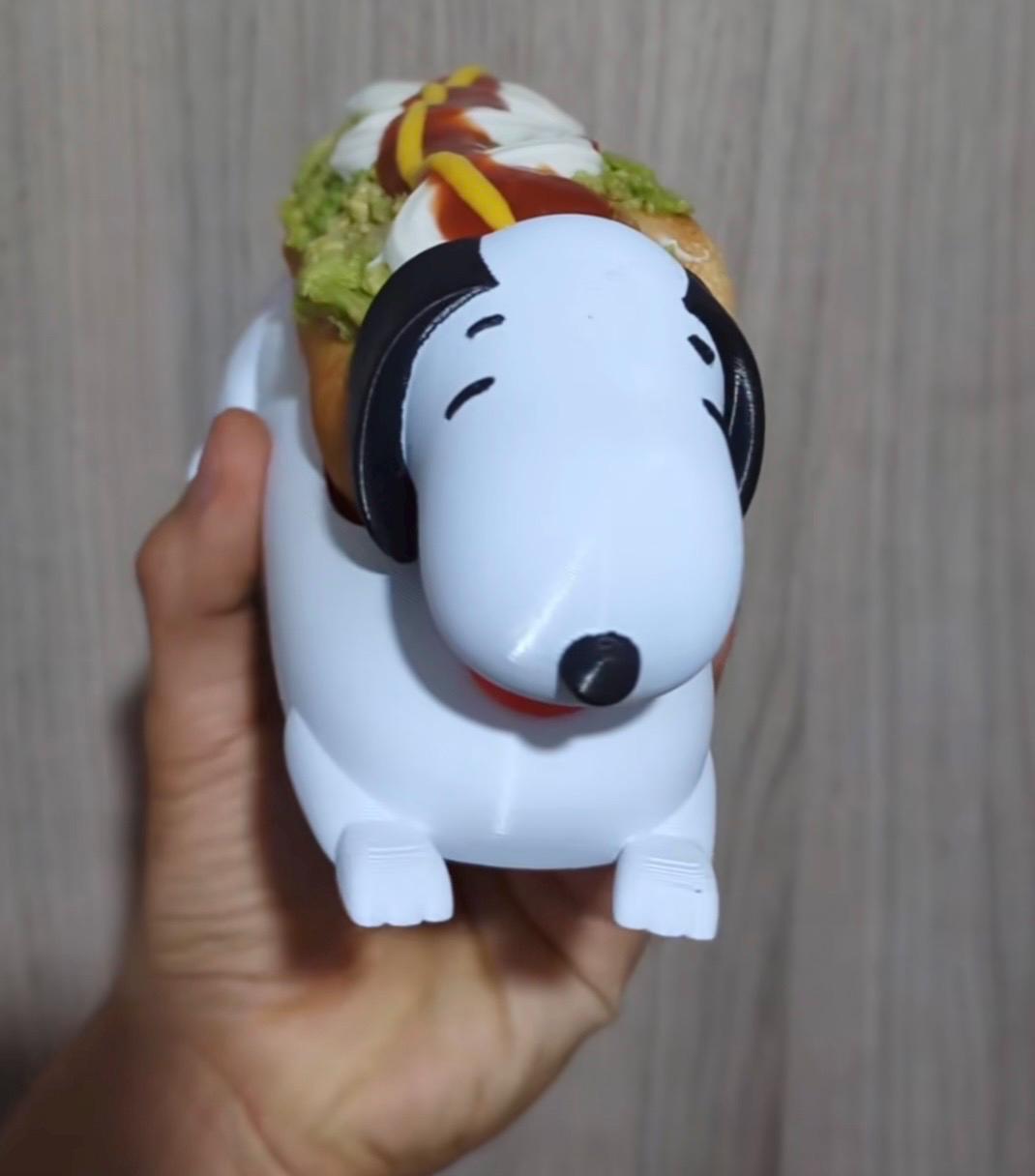 3D Printed Beagle Hot Dog Holder: Kawaii Snack Plate, Gag Gift