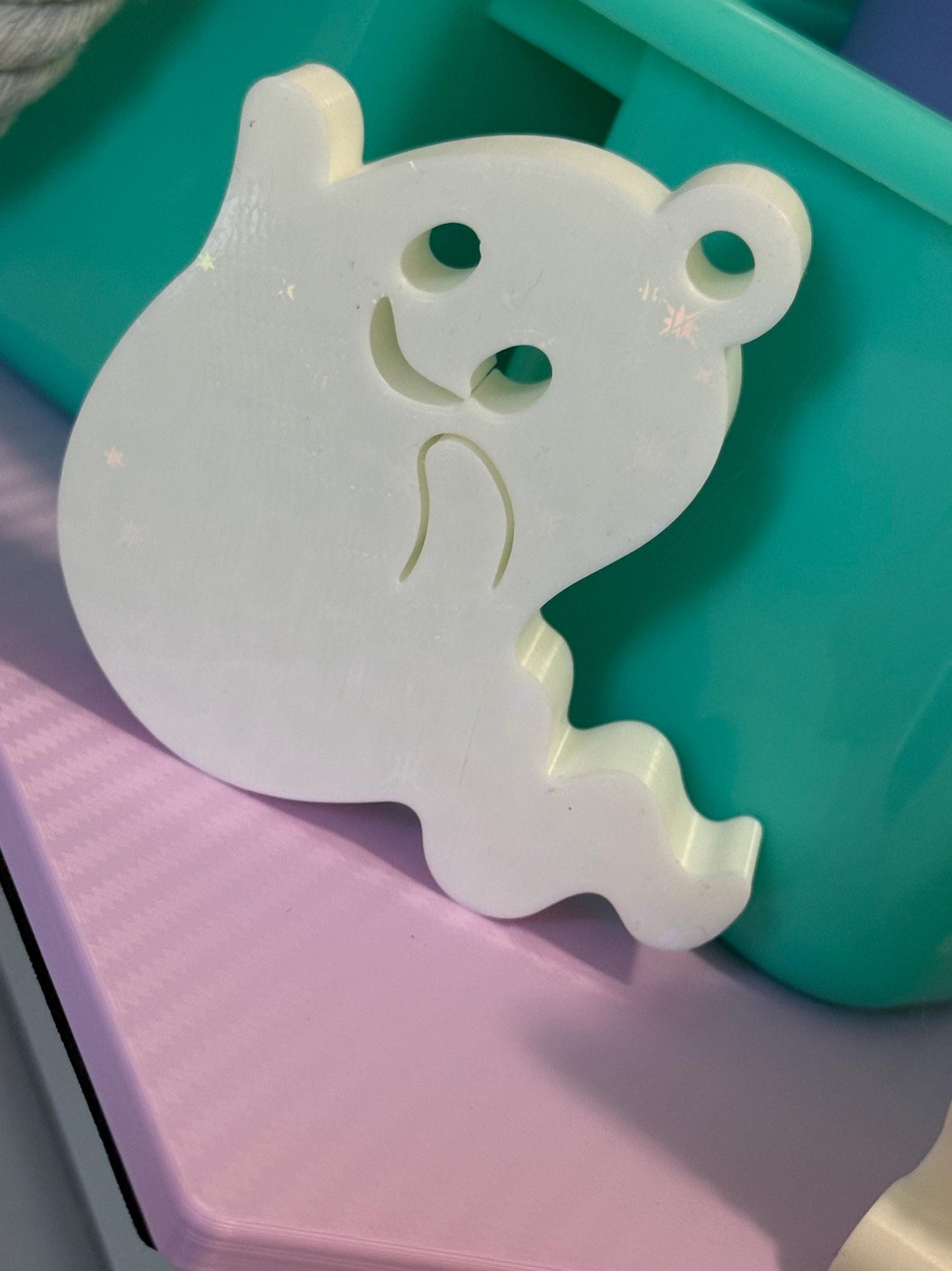 3D Printed Ghost Tag: Halloween Basket Charm, Backpack Accessory for kids and Halloween stuffer