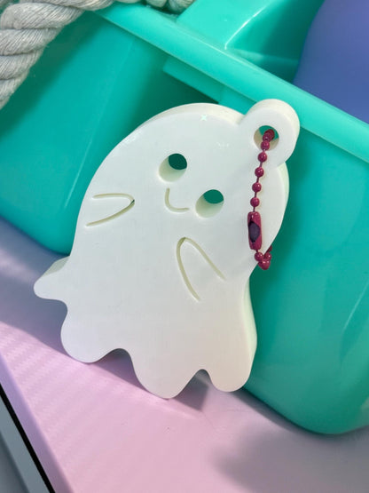 3D Printed Ghost Tag: Halloween Basket Charm, Backpack Accessory for kids and Halloween stuffer