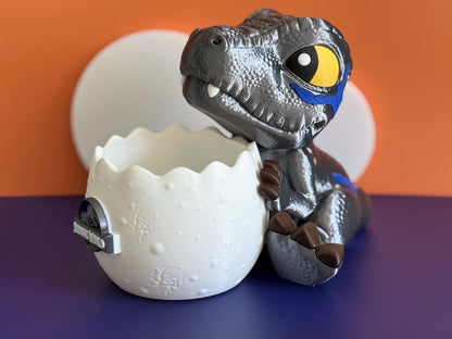 Velociraptor pop corn bucket dinosaur 3D Printed set Dino T-Rex drinkware funny gifts Cute School Supplies teens back to school Blue Rex