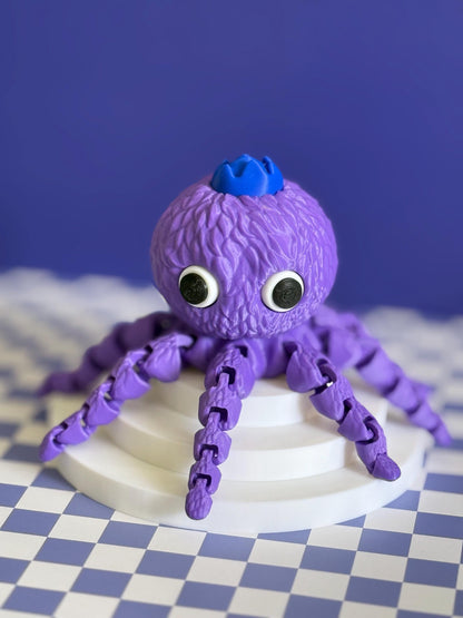 Blueberrini Octopucini: 3D Printed Flexi Octopus - Viral Meme Desk Toy