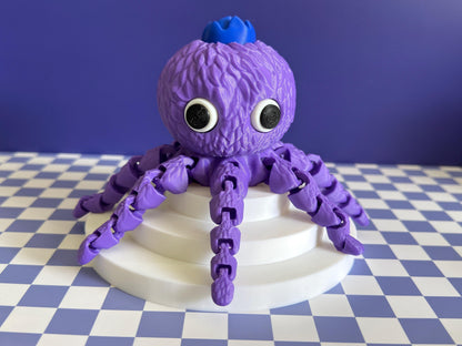 Blueberrini Octopucini: 3D Printed Flexi Octopus - Viral Meme Desk Toy