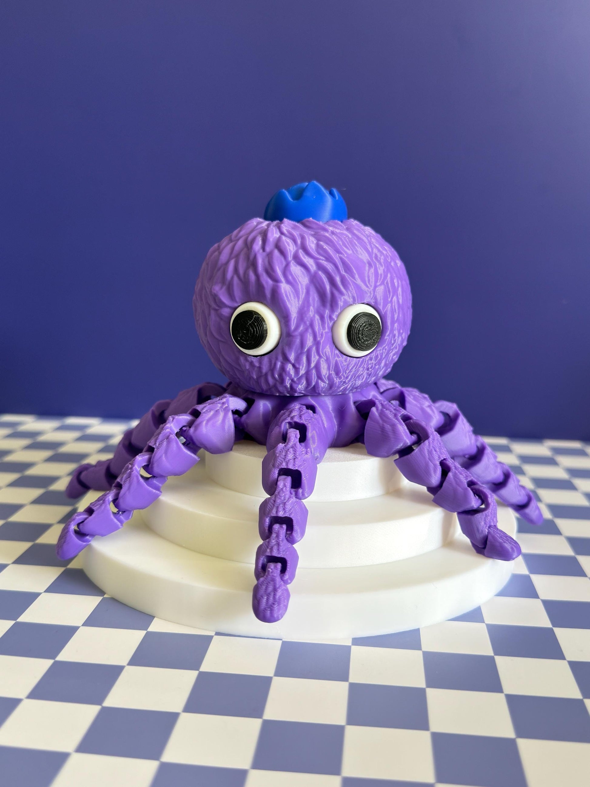 Blueberrini Octopucini: 3D Printed Flexi Octopus - Viral Meme Desk Toy