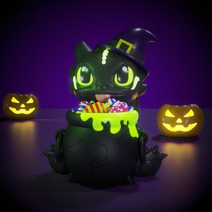 Toothless Popcorn Bucket Halloween 3D Printed Cauldron Decoration, Cute Witch Dragon Candy Bowl, Spooky Home Decor, Unique Gift Halloween