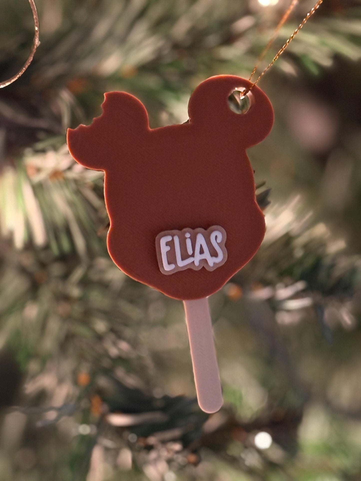 Custom Mickey Ice Cream Ornament 3D Printed Decor Gift Cruise Personalized Disney Christmas Tree Decoration Stocking Stu