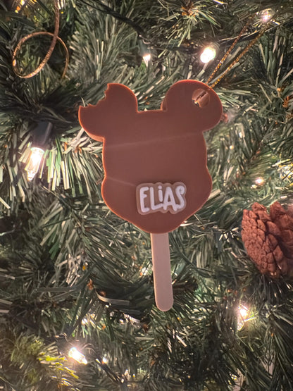 Custom Mickey Ice Cream Ornament 3D Printed Decor Gift Cruise Personalized Disney Christmas Tree Decoration Stocking Stuffer Holiday Gift