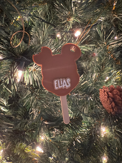 Custom Mickey Ice Cream Ornament 3D Printed Decor Gift Cruise Personalized Disney Christmas Tree Decoration Stocking Stuffer Holiday Gift