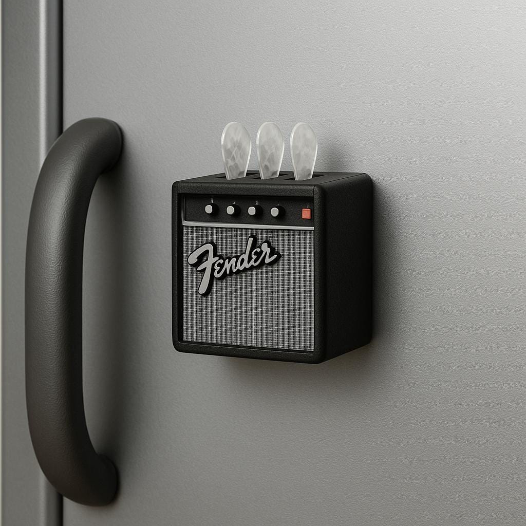 Mini Guitar Amp Magnet Pick Holder: 3D Printed Rock Decor