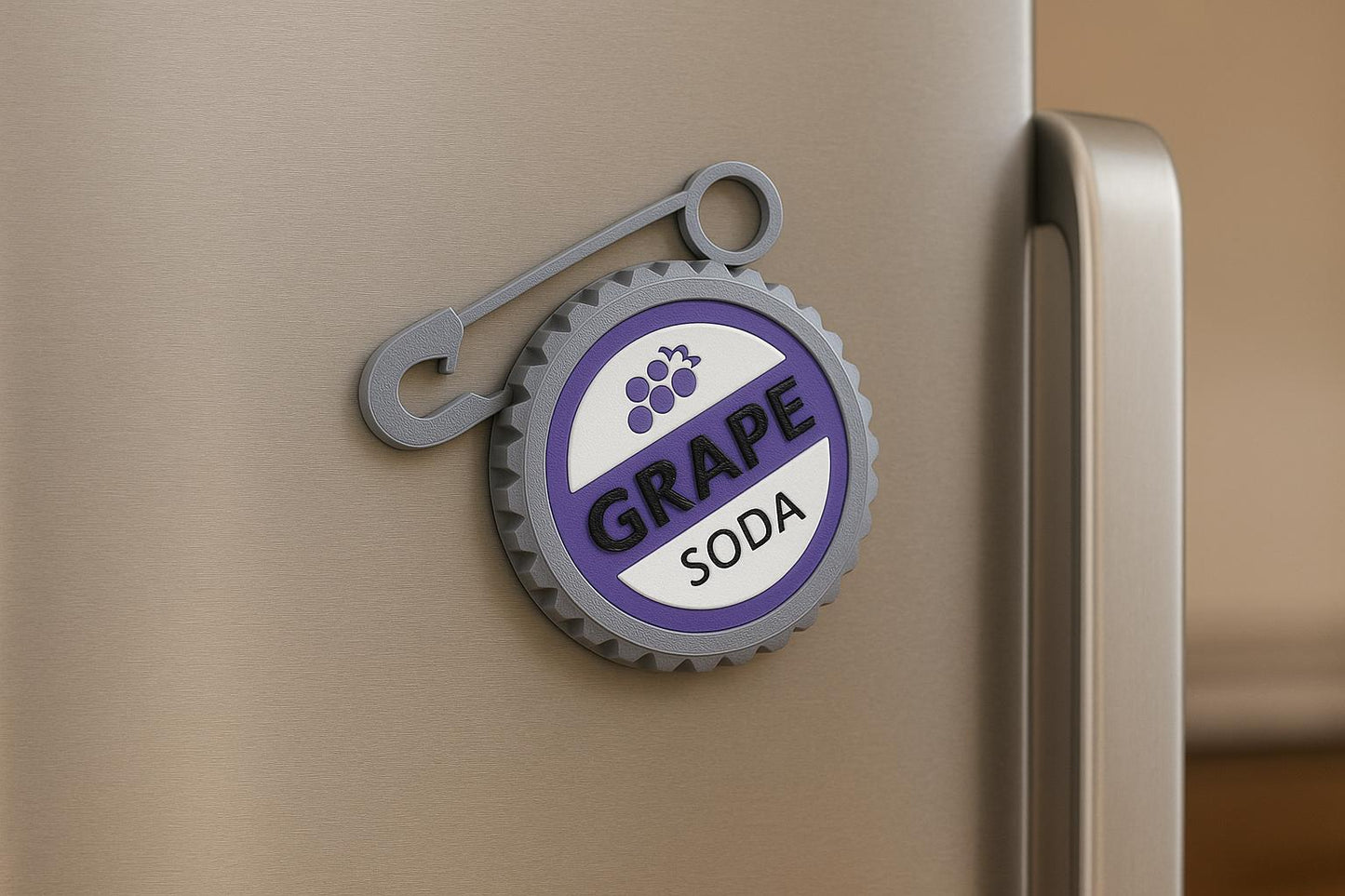 Grape Soda Pin Magnet, Disney Cruise Door Decoration, Personalized Stateroom Gift, 3D Printed Fish Extender Present, Cute Fridge Accessory