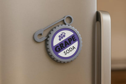 Grape Soda Pin Magnet, Disney Cruise Door Decoration, Personalized Stateroom Gift, 3D Printed Fish Extender Present, Cute Fridge Accessory