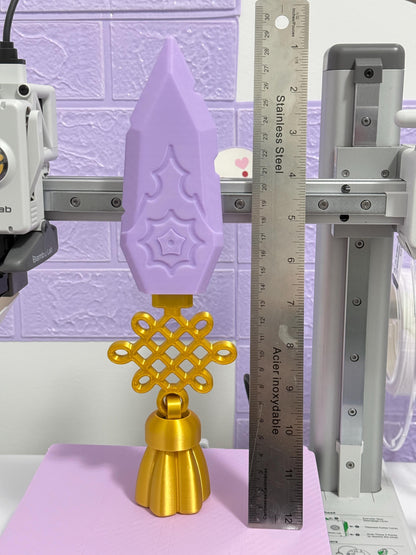 Huntrix Demon Hunters Mira Spear Gokdo polearm – 3D Printed Purple & Gold Cosplay Prop Anime Weapon Replica Collectible Display KPOP