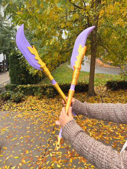 Huntrix Demon Hunters Mira Spear Gokdo polearm – 3D Printed Purple & Gold Cosplay Prop Anime Weapon Replica Collectible Display KPOP