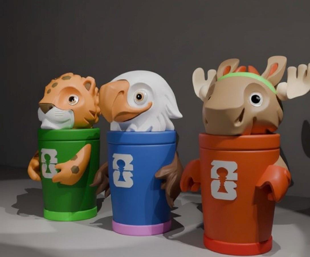 Worldcup animals Character Tumblers – 3D Printed Soccer fan gift Cute Collectible Cup for Kids or Gift Idea