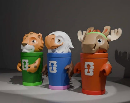 Worldcup animals Character Tumblers – 3D Printed Soccer fan gift Cute Collectible Cup for Kids or Gift Idea