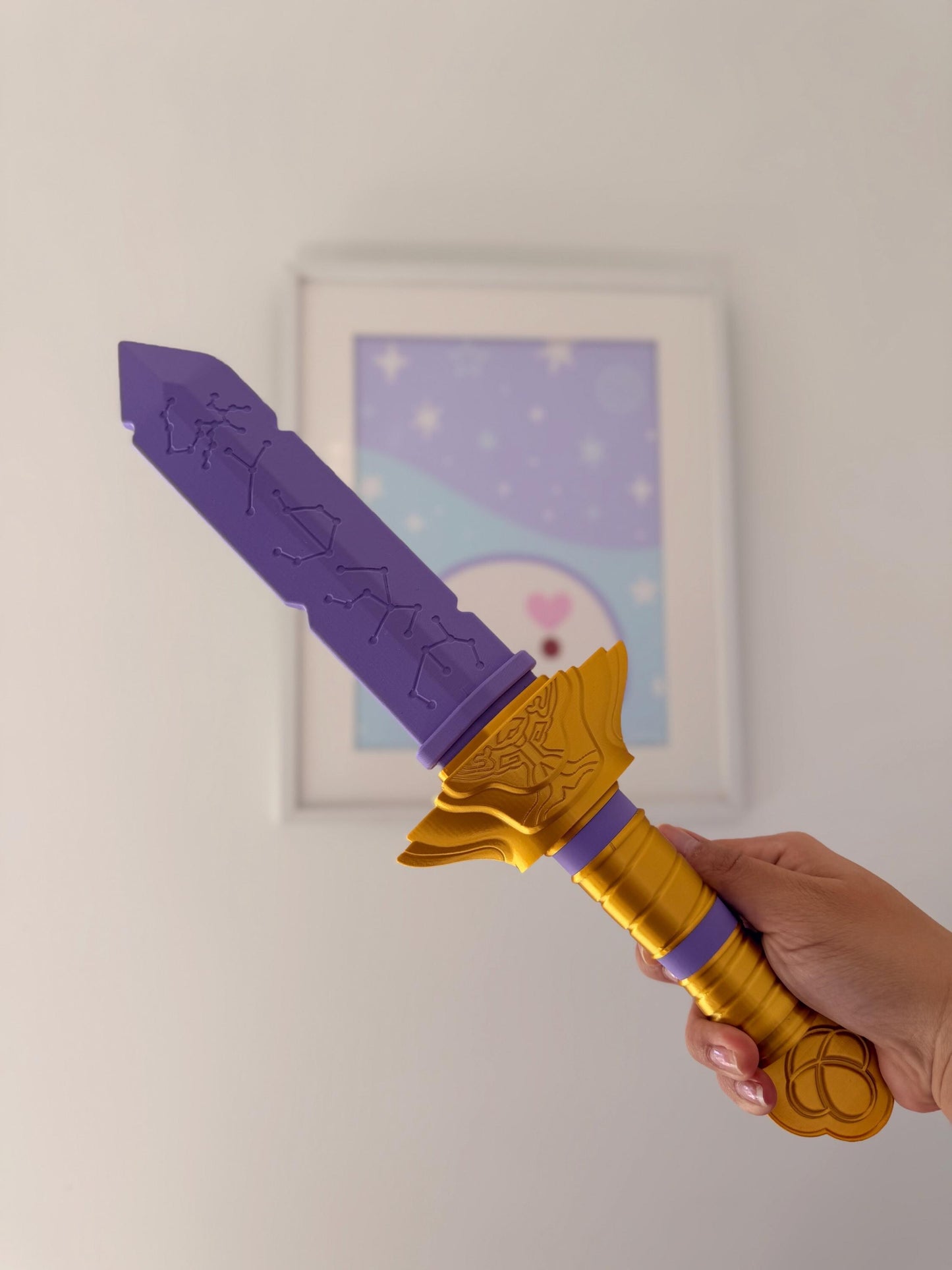 Huntrix Demon Hunters Mira Spear Gokdo polearm – 3D Printed Purple & Gold Cosplay Prop Anime Weapon Replica Collectible Display KPOP