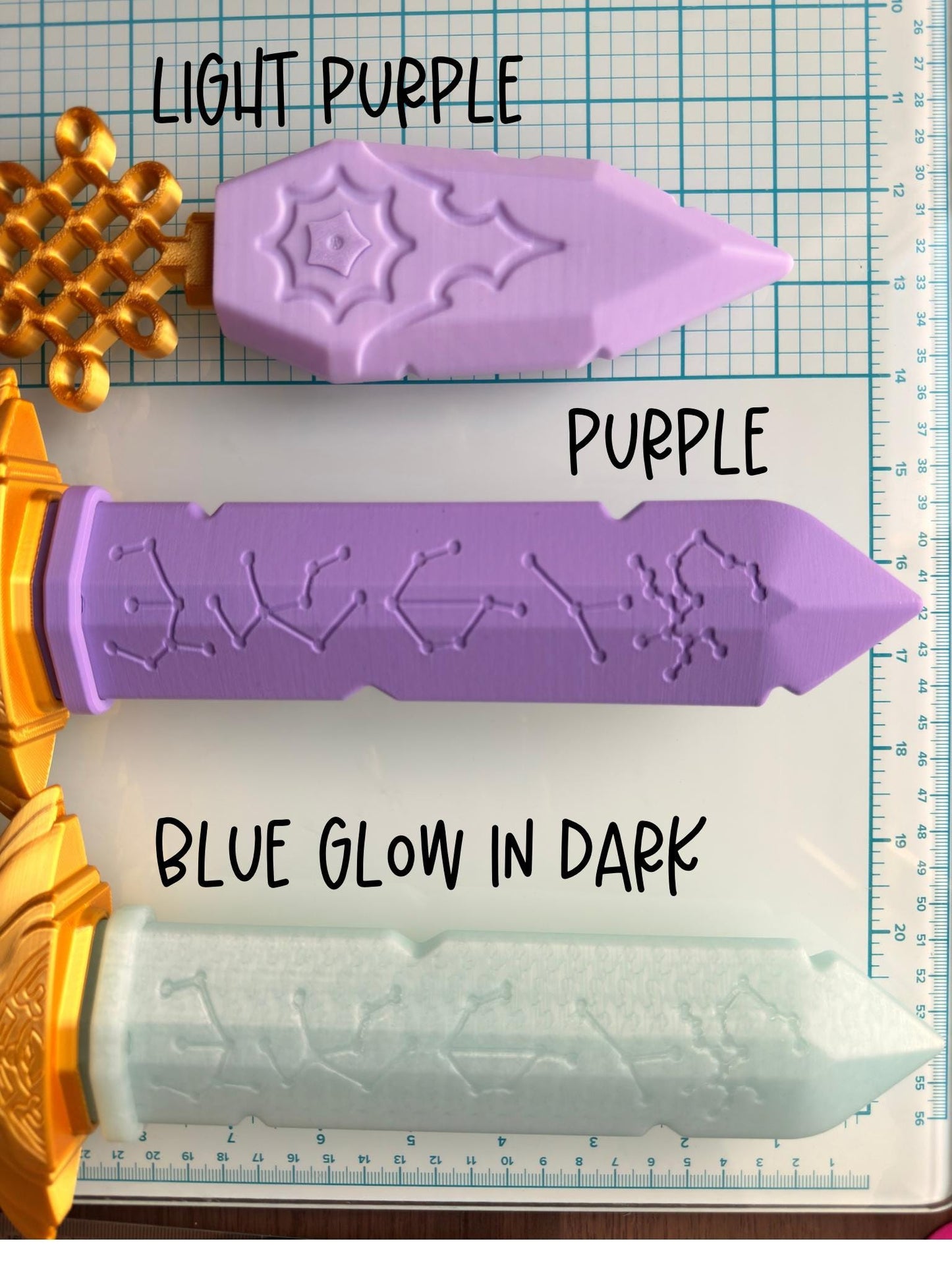 Huntrix Demon Hunters Mira Spear Gokdo polearm – 3D Printed Purple & Gold Cosplay Prop Anime Weapon Replica Collectible Display KPOP